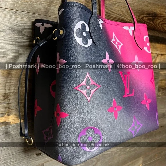 Louis Vuitton Neverfull MM Gradient Pink, Blue, Purple Tote (& Zip Wallet) - Picture 3 of 16
